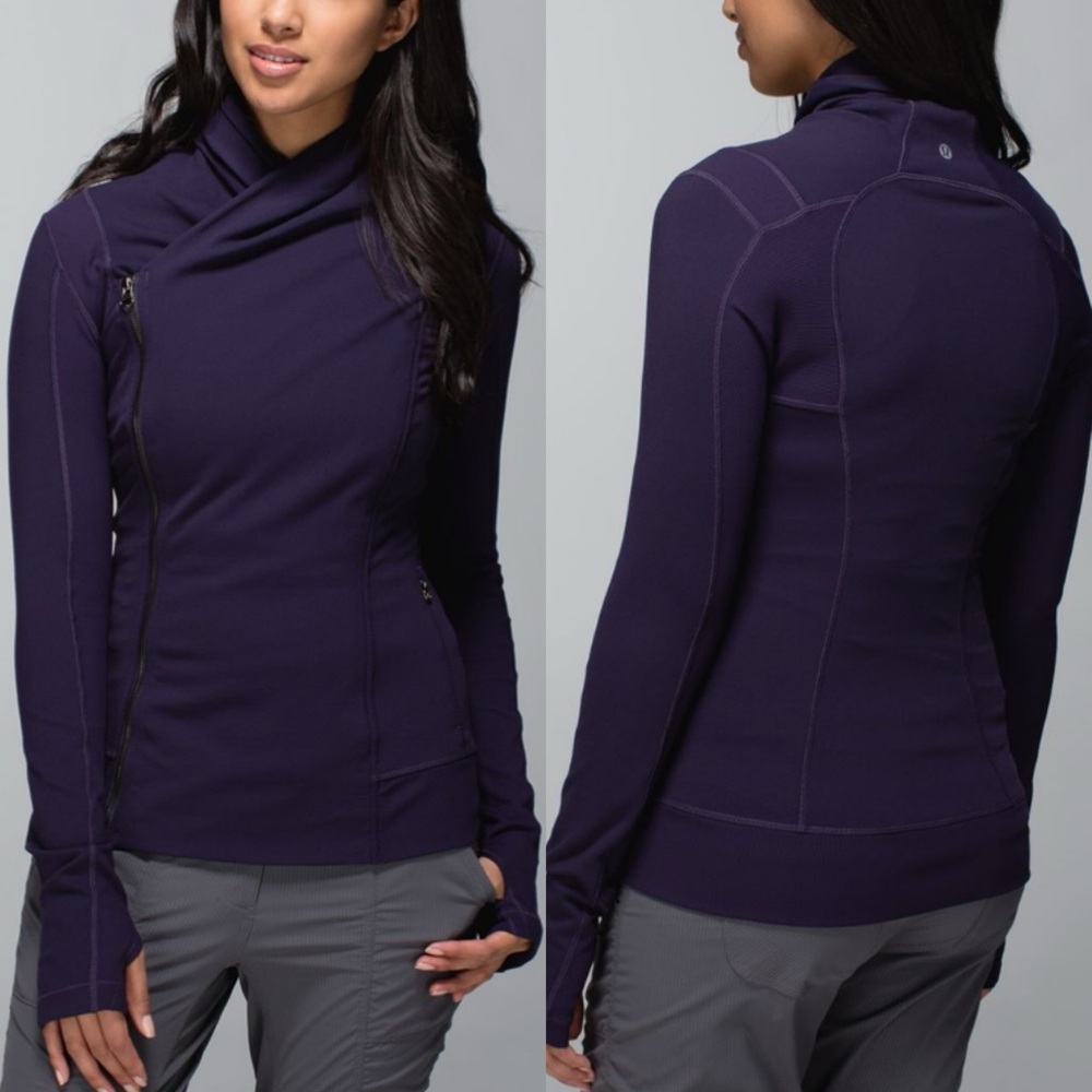 Lululemon Bhakti Yoga Jacket purple activewear full zip slim fit long